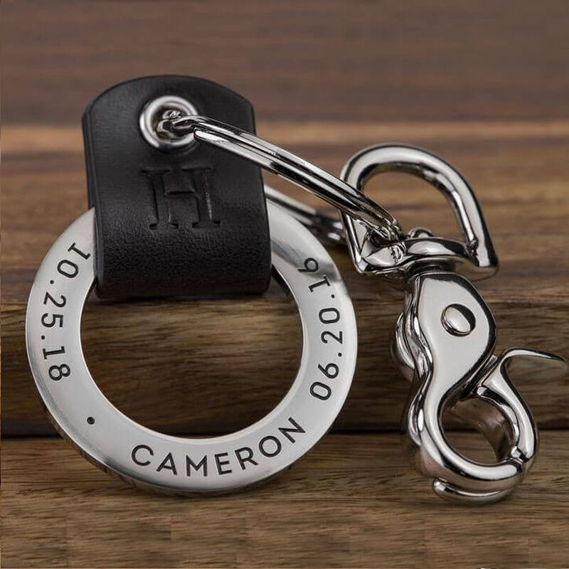 Personalized Dad Keychain Engraving 1-6 Names Father’s Day Gift