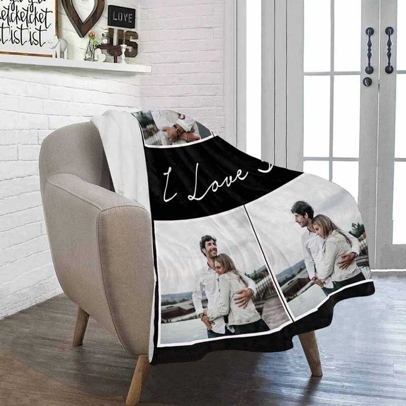 Personalized Photo Blankets Custom Love Blanket With 4 Photos