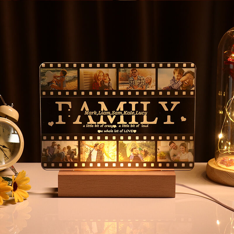 Personalized Wood Acrylic Custom Photo Engraving Lettering Lamp 