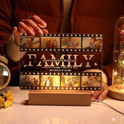 Personalized Wood Acrylic Custom Photo Engraving Lettering Lamp 
