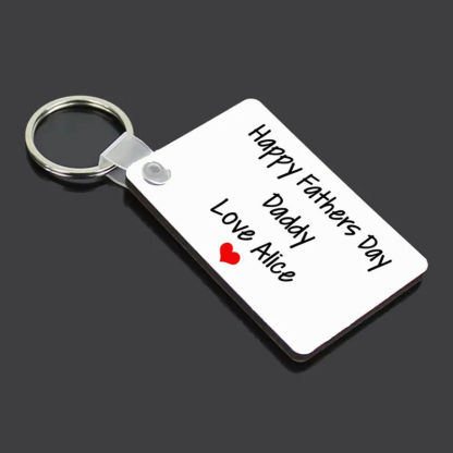 Personalized Photo Keychain with Back Engraving for Dad