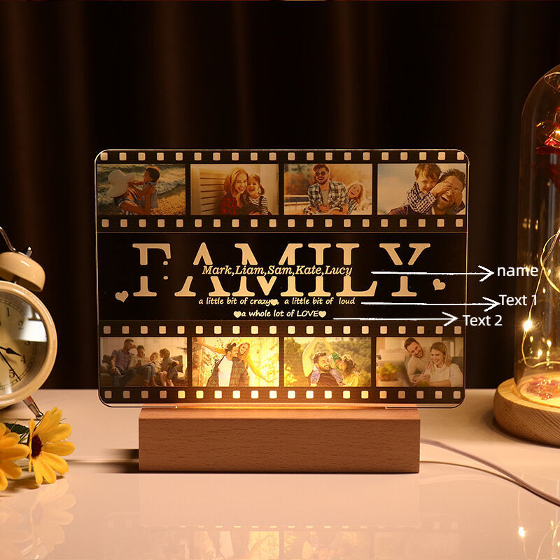 Personalized Wood Acrylic Custom Photo Engraving Lettering Lamp 