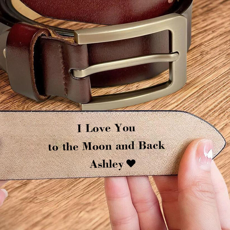 Personalized Men's Leather Belt Handcrafted Custom Genuine Leather Belt for Him