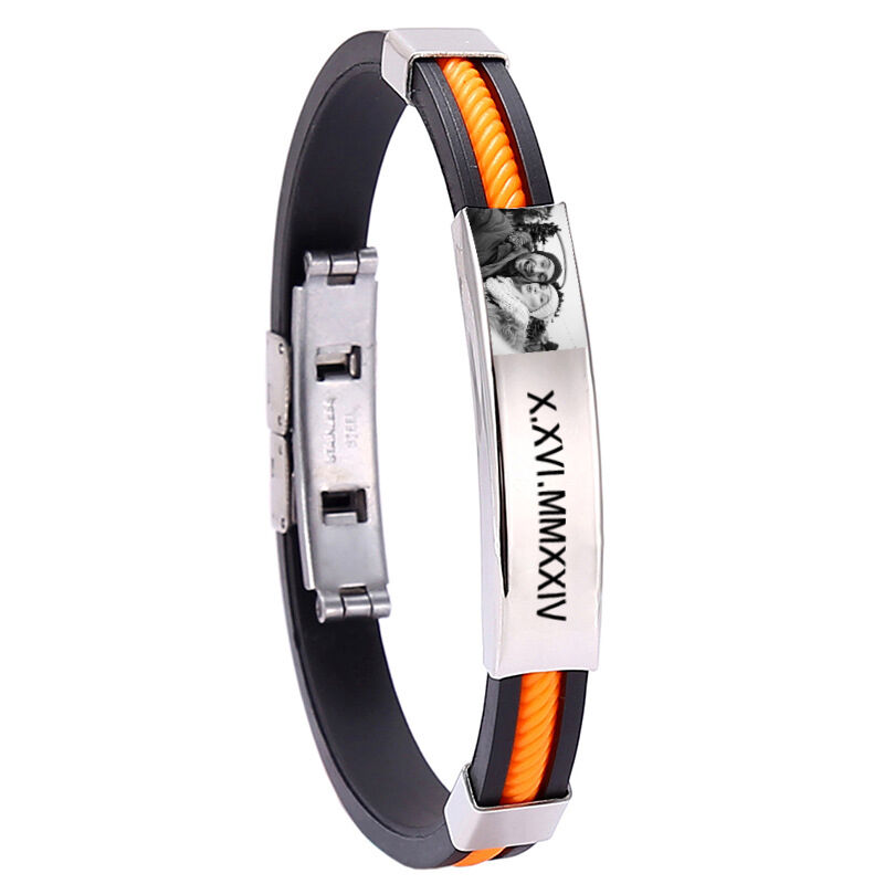 Personalized Men's Bracelet Custom Photo And Text Warm Gift