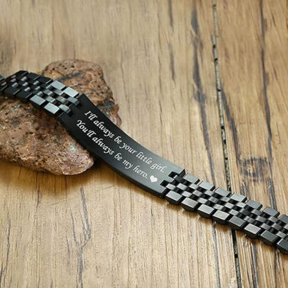 Personalized Men's Bracelet Custom Text Simple Father's Day Gift