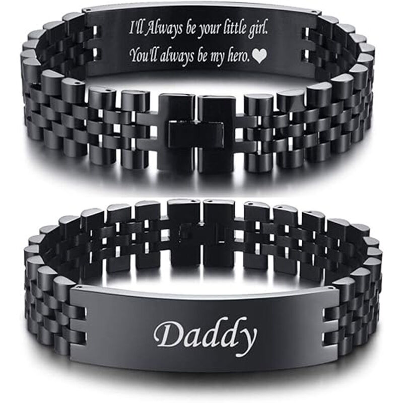 Personalized Men's Bracelet Custom Text Simple Father's Day Gift