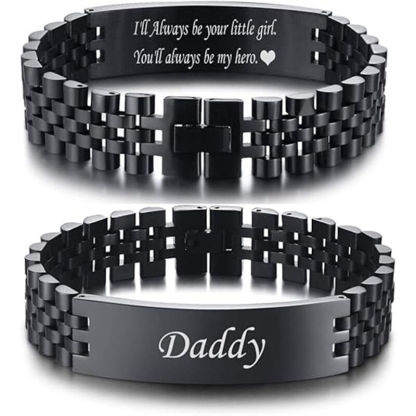 Personalized Men's Bracelet Custom Text Simple Father's Day Gift
