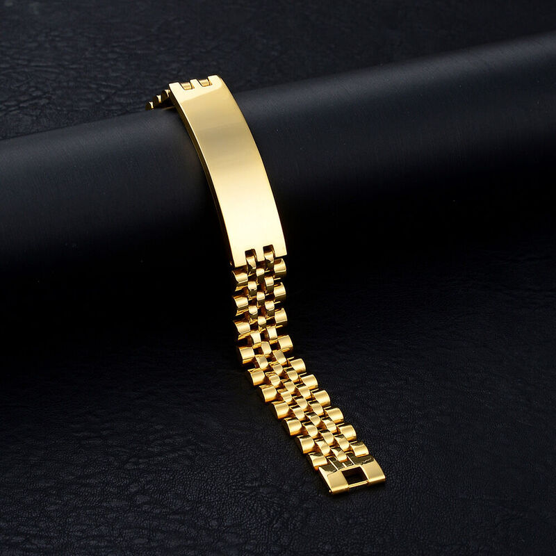 Personalized Men's Bracelet Custom Text Simple Father's Day Gift