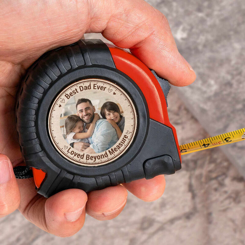 Best Dad Ever Personalized Tape Measure with Photo Added for Dad