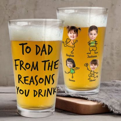 Personalized Beer Glass Customized Children's Style Father's Day Gift