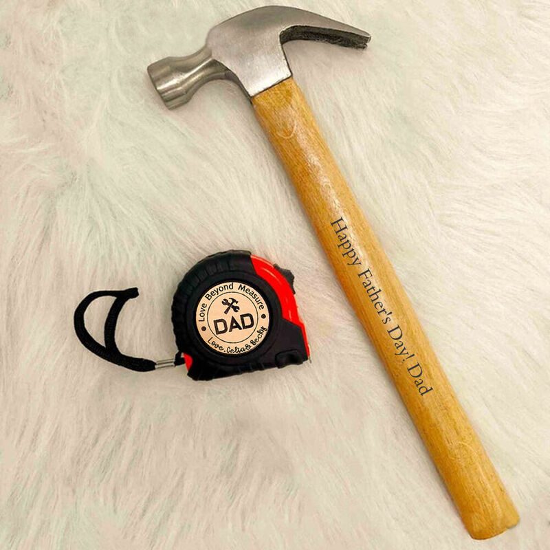 Personalized Tape Measure Hammer Set Best Gift For Father's Day
