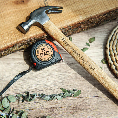 Personalized Tape Measure Hammer Set Best Gift For Father's Day
