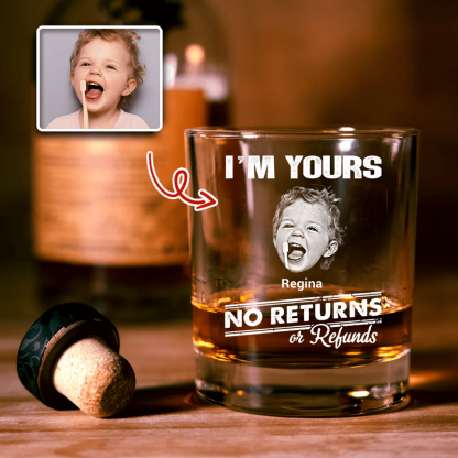 Personalized Whiskey Glass Custom Kid Photo No Returns Or Refunds Creative Father's Day Gift