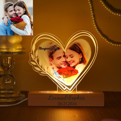 Personalized acrylic couple light plate photo