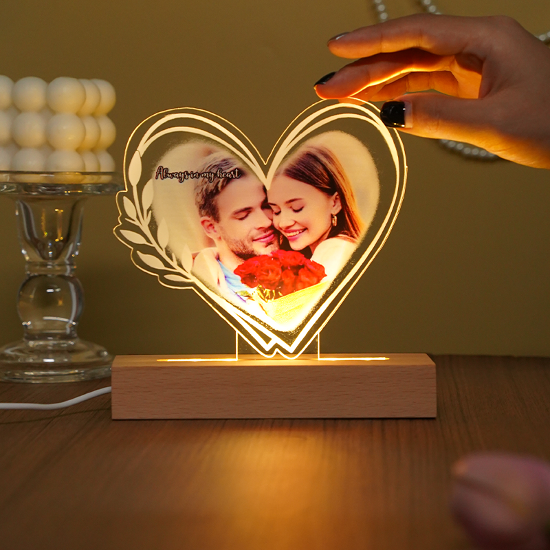 Personalized acrylic couple light plate photo