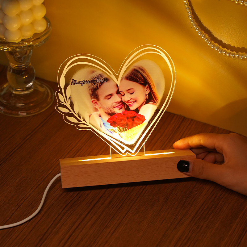 Personalized acrylic couple light plate photo
