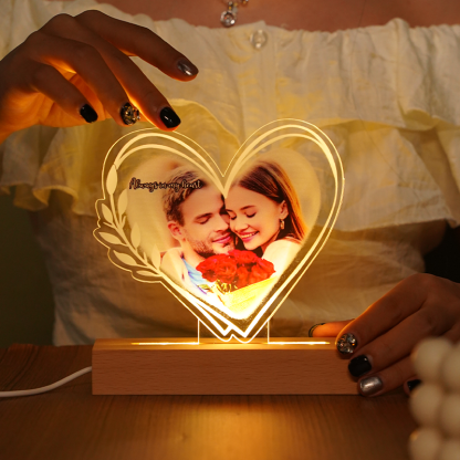 Personalized acrylic couple light plate photo