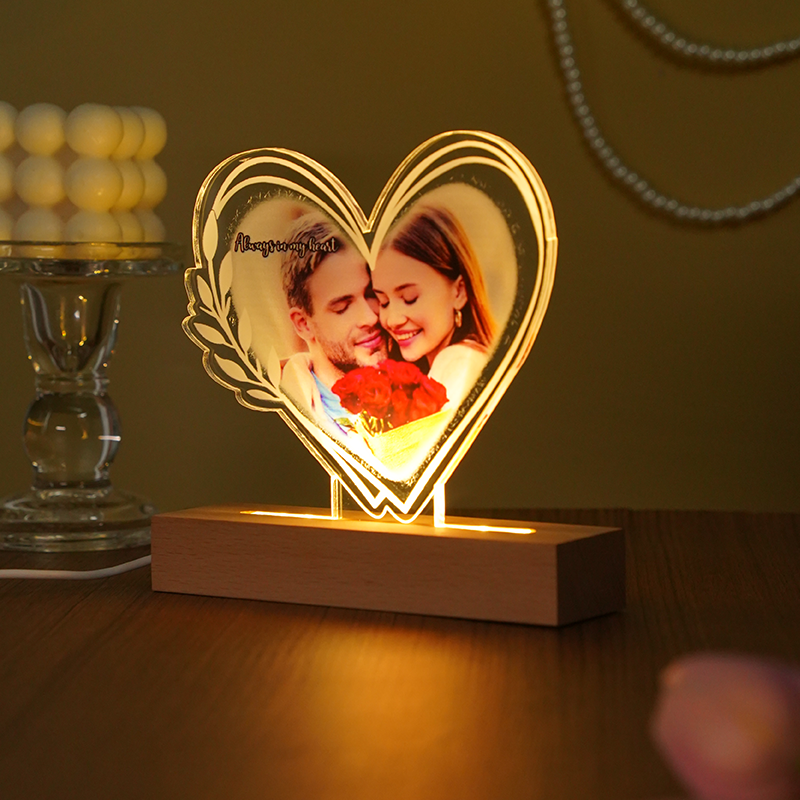Personalized acrylic couple light plate photo