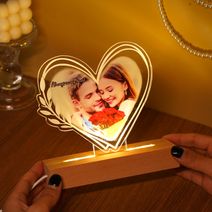 Personalized acrylic couple light plate photo