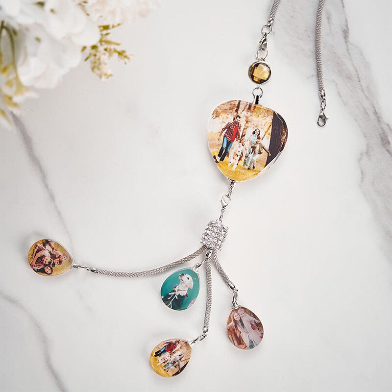 Personalized Photo Pendant 4 Styles Lucky Crystal Car Pendant add 5 Photos 