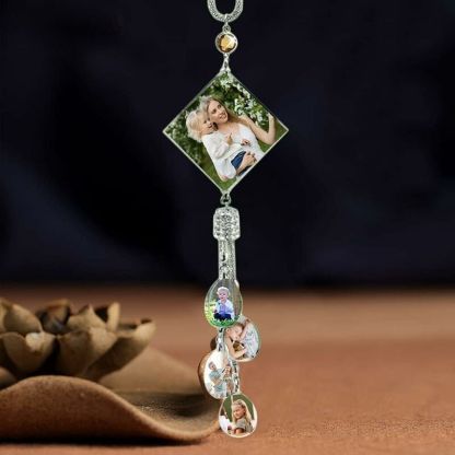 Personalized Photo Pendant 4 Styles Lucky Crystal Car Pendant add 5 Photos 