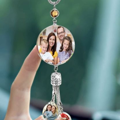 Personalized Photo Pendant 4 Styles Lucky Crystal Car Pendant add 5 Photos 