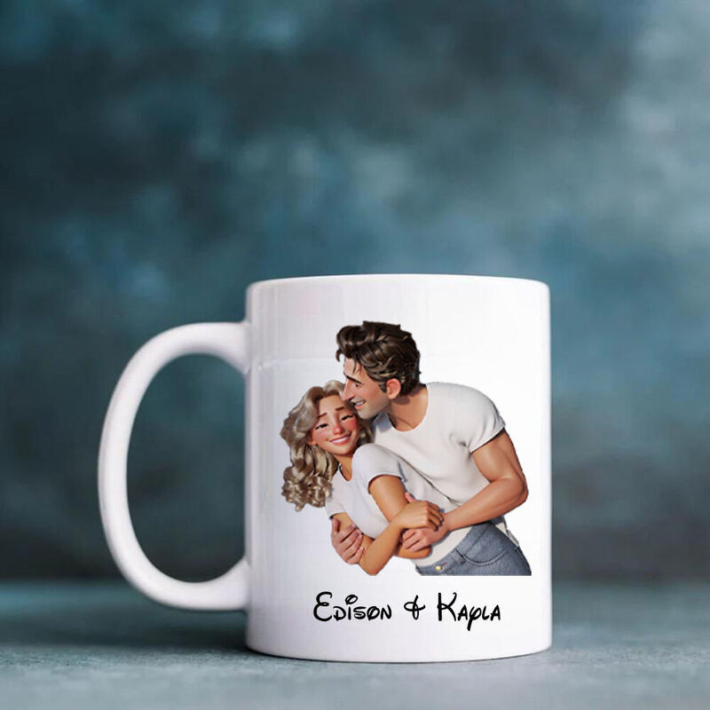 Personalized Picture Mug Cartoon Style Best Gift for Couples