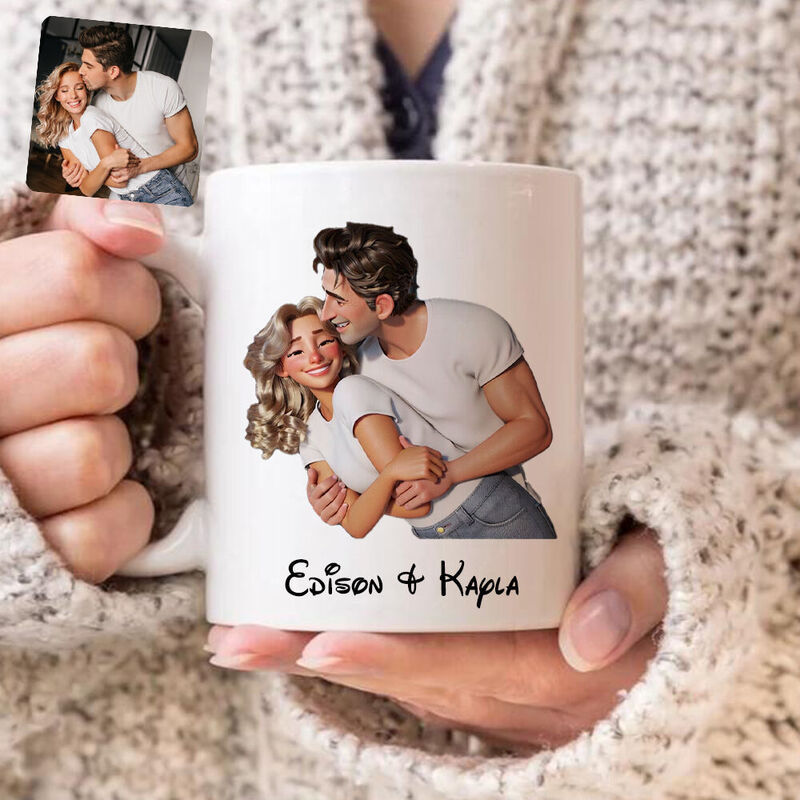 Personalized Picture Mug Cartoon Style Best Gift for Couples