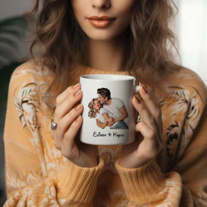 Personalized Picture Mug Cartoon Style Best Gift for Couples