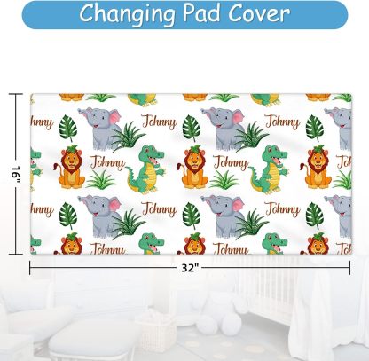 Personalized Baby Crib Bedding Set, 5 Pcs Custom Name Nursery Bedding Set for Boys Girls