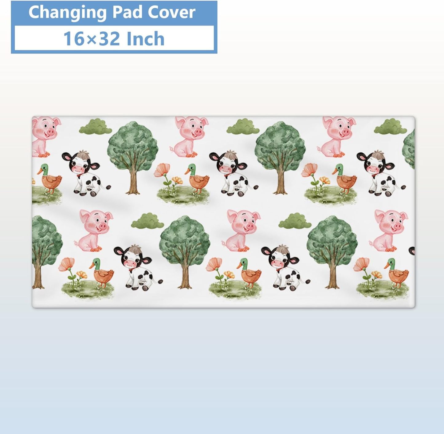 5 Pcs Custom Crib Set With Name, Soft Farm Animal Set for Boy Girls, Customized Gift for Toddler Infant