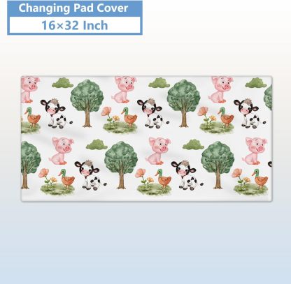 5 Pcs Custom Crib Set With Name, Soft Farm Animal Set for Boy Girls, Customized Gift for Toddler Infant