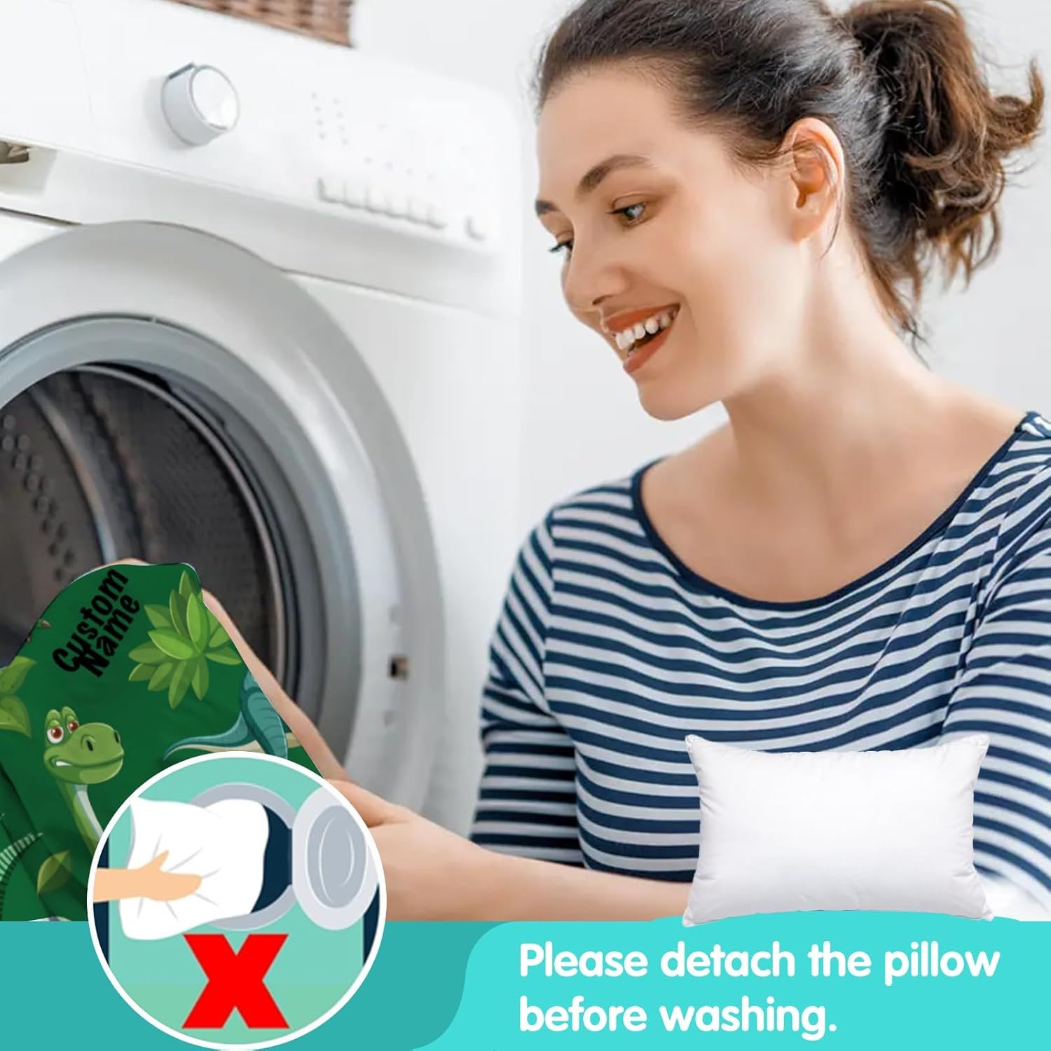 Custom Personalized Kids Nap Mat Green Dinosaur