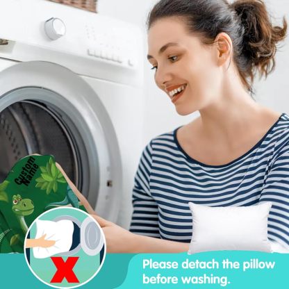 Custom Personalized Kids Nap Mat Green Dinosaur