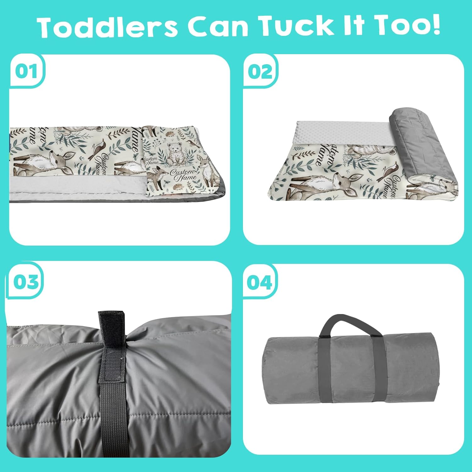 Custom Personalized Kids Nap Mat Animal 02 Edition