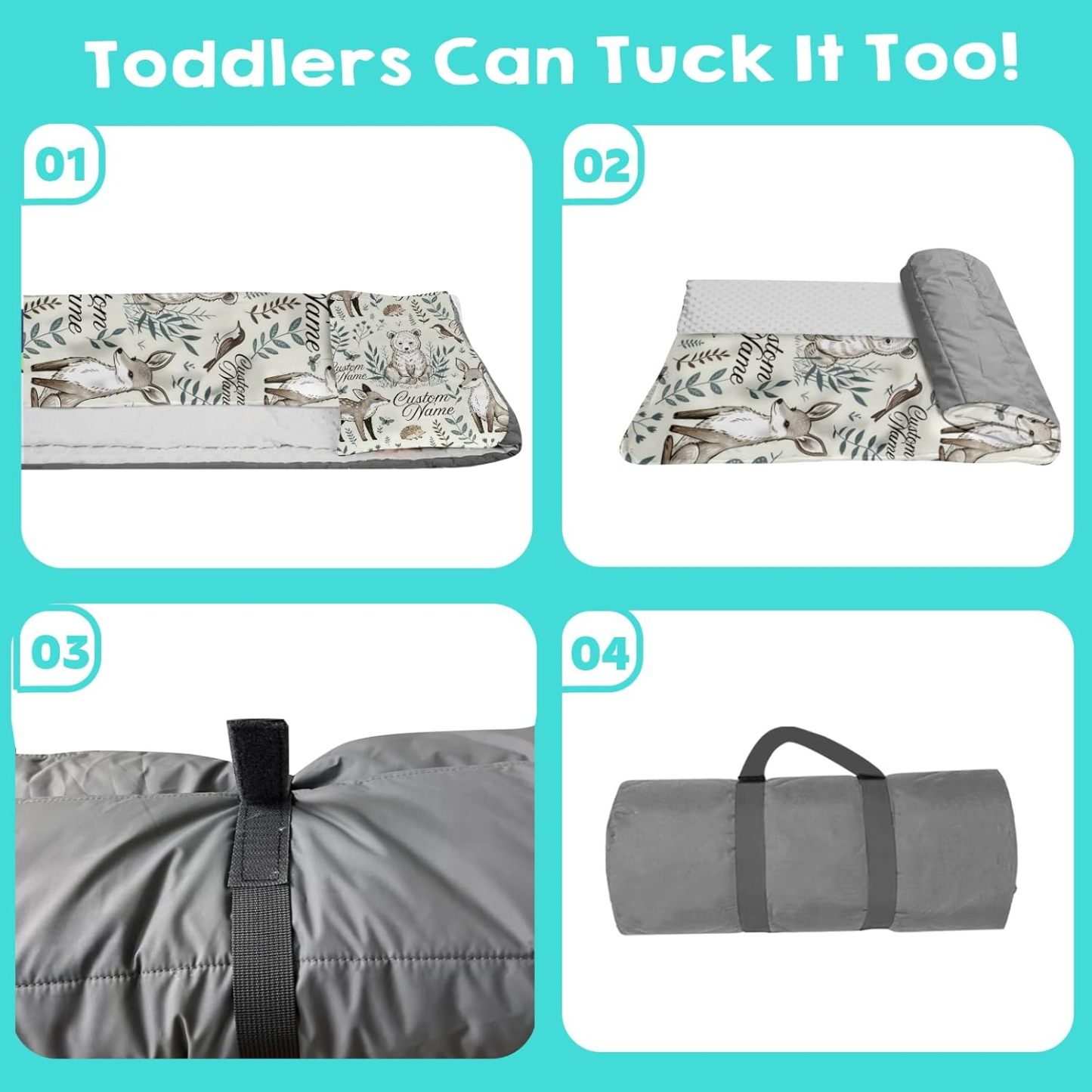 Custom Personalized Kids Nap Mat Animal 02 Edition