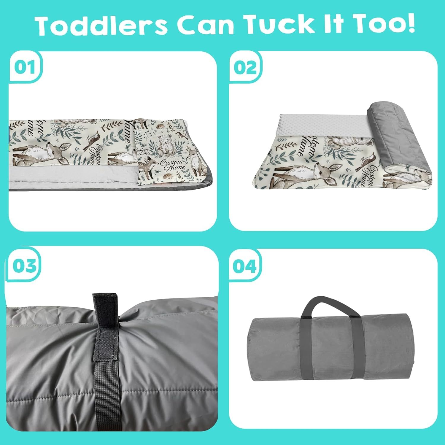 Custom Personalized Kids Nap Mat Animal 02 Edition