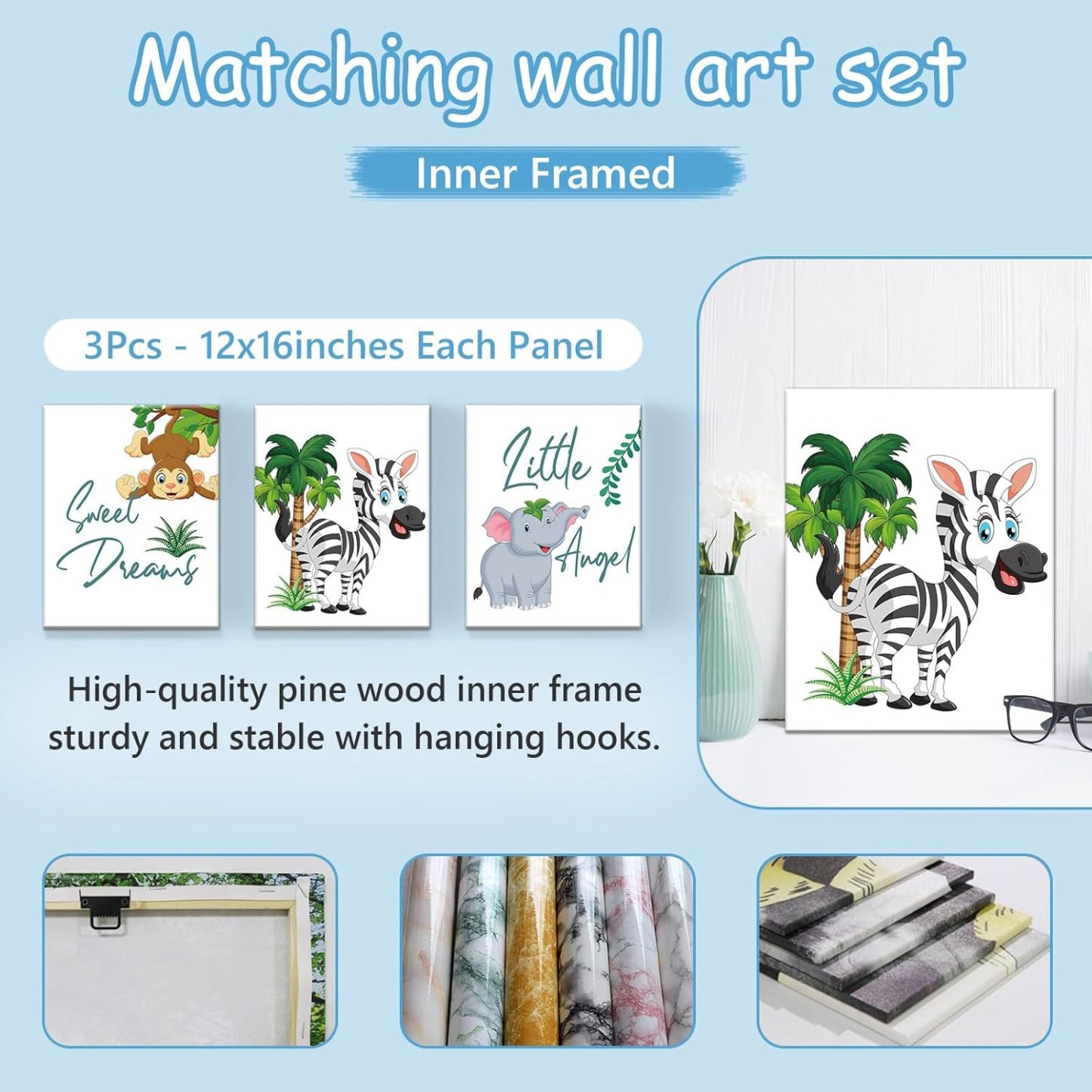 Personalized Baby Crib Bedding Set, 5 Pcs Custom Name Nursery Bedding Set for Boys Girls