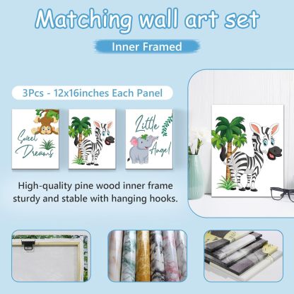 Personalized Baby Crib Bedding Set, 5 Pcs Custom Name Nursery Bedding Set for Boys Girls