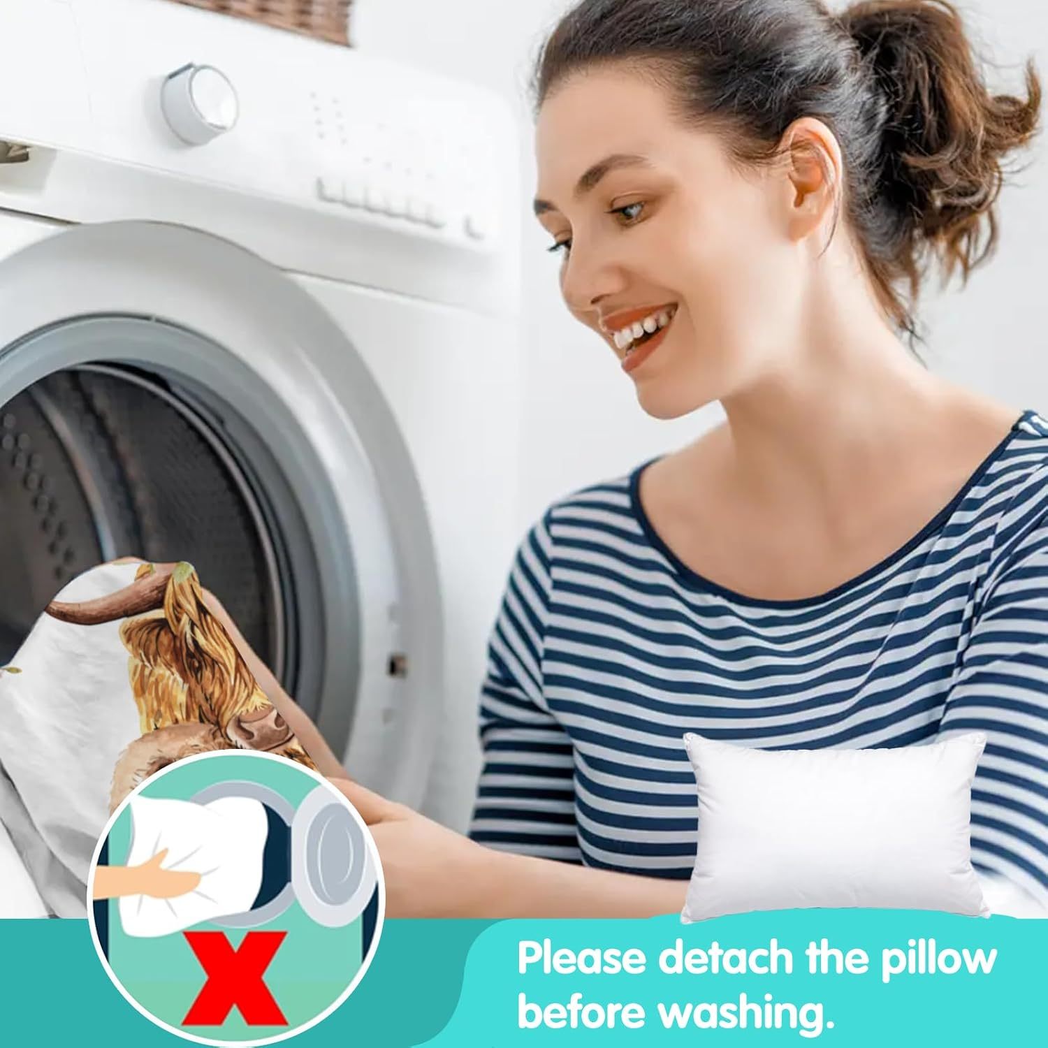 Custom Personalized Name Kids Nap Mat Highland Cow Pattern