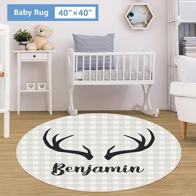 Personalized Woodland Deer Crib Set 5 Pcs Nursery Bedding Set With Double Layer, Soft Bedding Sets For Boys Girls