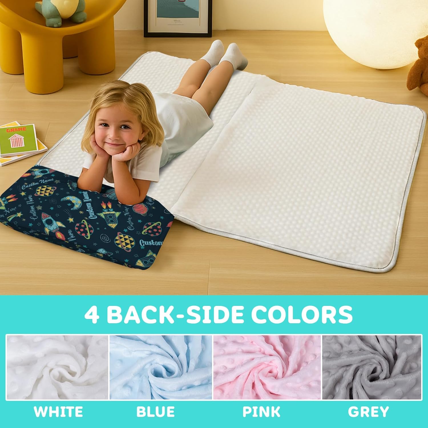 Custom Personalized Kids Nap Mat Space Pattern