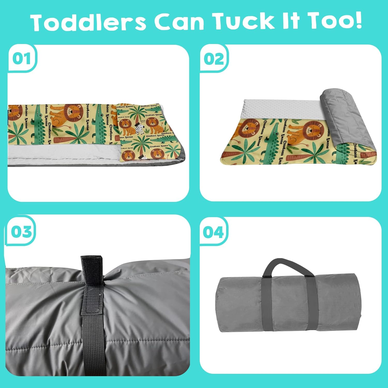 Custom Personalized Kids Nap Mat Animal 01 Edition