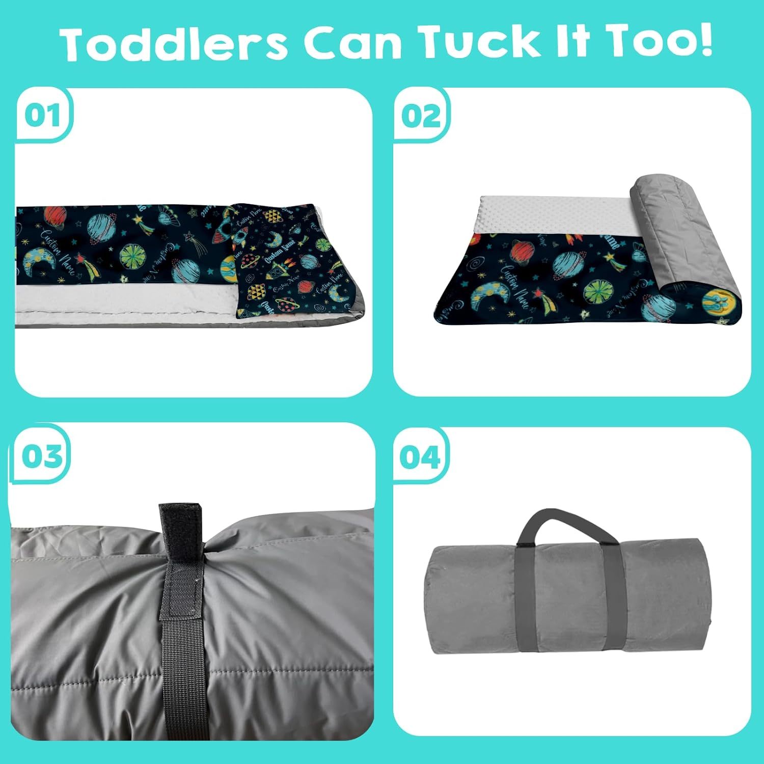 Custom Personalized Kids Nap Mat Space Pattern