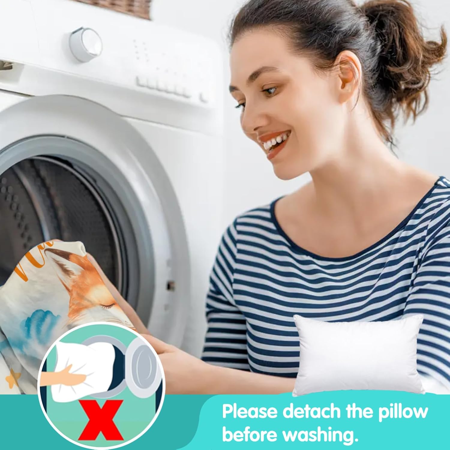 Custom Personalized Name Kids Nap Mat Cute Fox Pattern