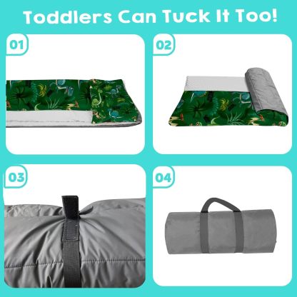 Custom Personalized Kids Nap Mat Green Dinosaur