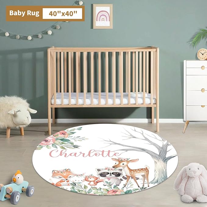 Custom Baby Crib Bedding Set, 3 Pcs Personalized Nursery Bedding Set with Name,Various Animal Prints for Girls Boys