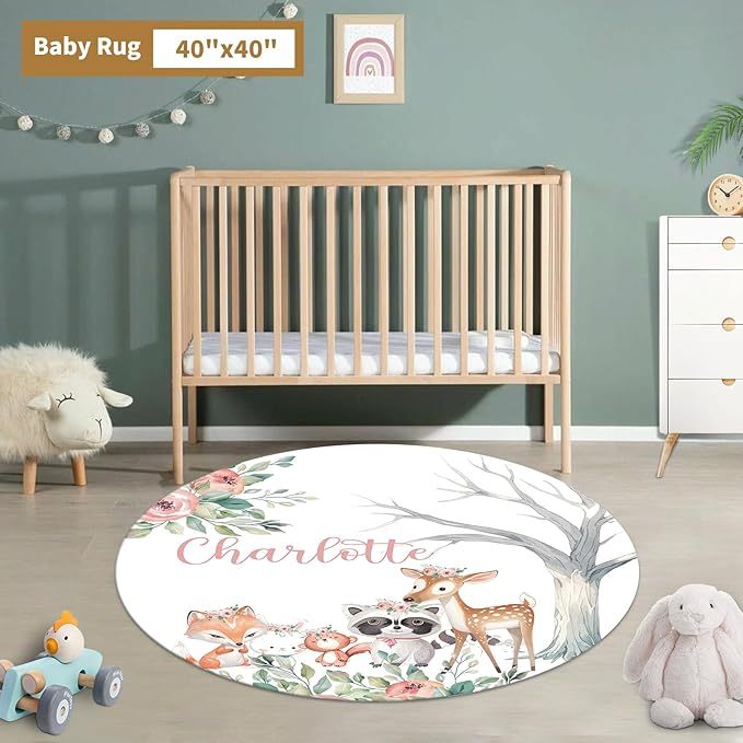 Custom Baby Crib Bedding Set, 3 Pcs Personalized Nursery Bedding Set with Name,Various Animal Prints for Girls Boys