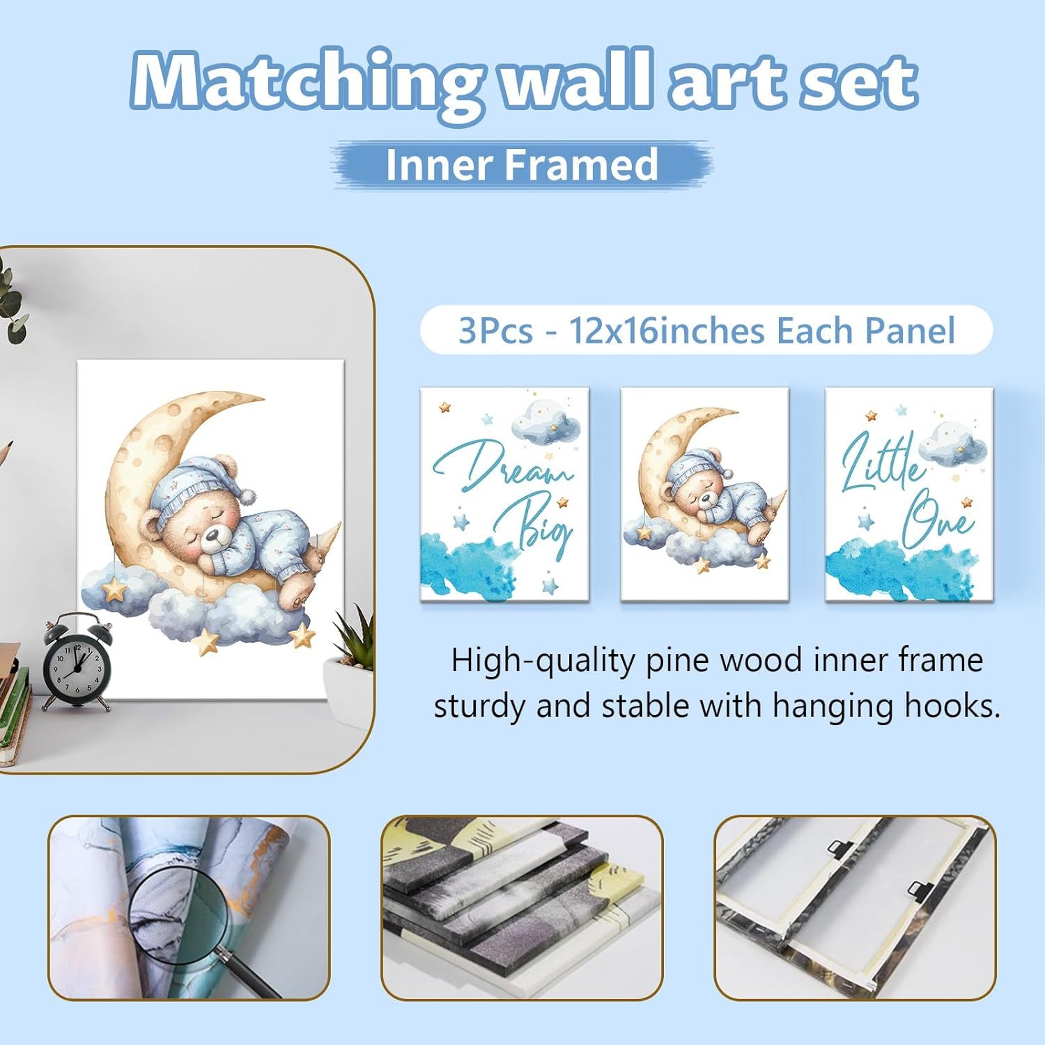 Personalized 5 Pcs Custom Baby Crib Set with Name