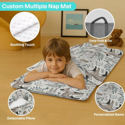 Custom Personalized Kids Nap Mat Animal 02 Edition